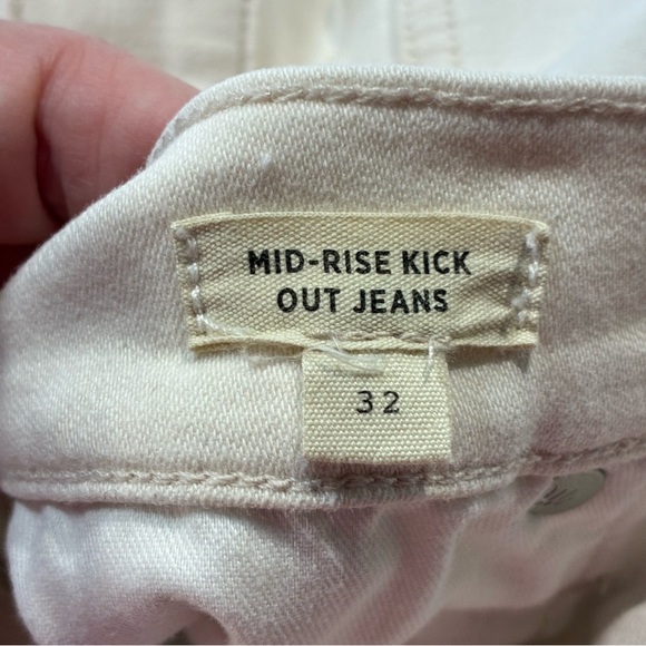 Madewell Mid Rise Kick Out Jeans Ivory Size 32 - Picture 6 of 7
